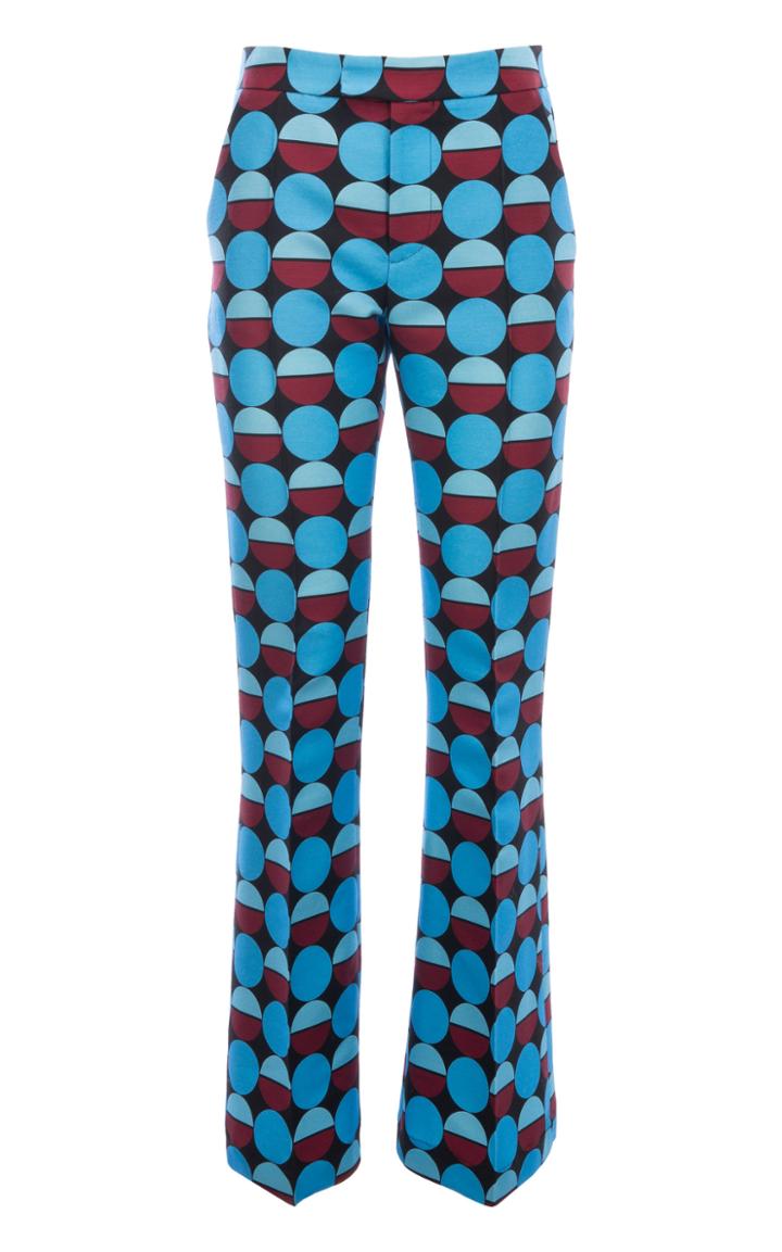 Moda Operandi La Doublej Saturday Night Printed Wool-blend Flared Pants