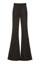 Christian Siriano Flared Metallic Pinstripe Pants