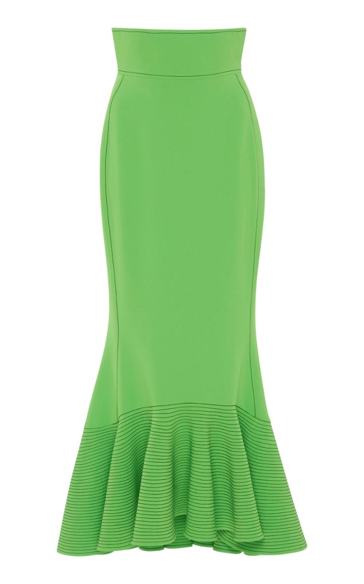 David Koma Trumpet Cady High Waist Midi Skirt