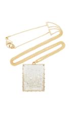 Renee Lewis White Diamond Rectangle Shake Necklace