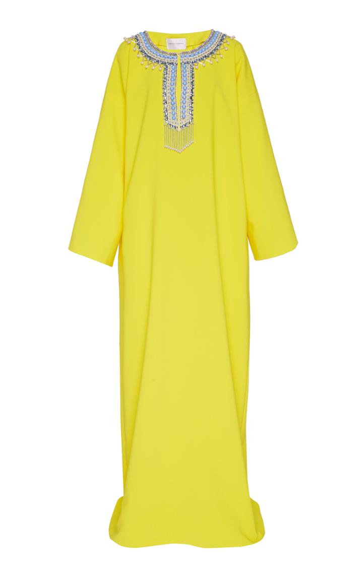 Carolina Herrera Embroidered Crepe Caftan