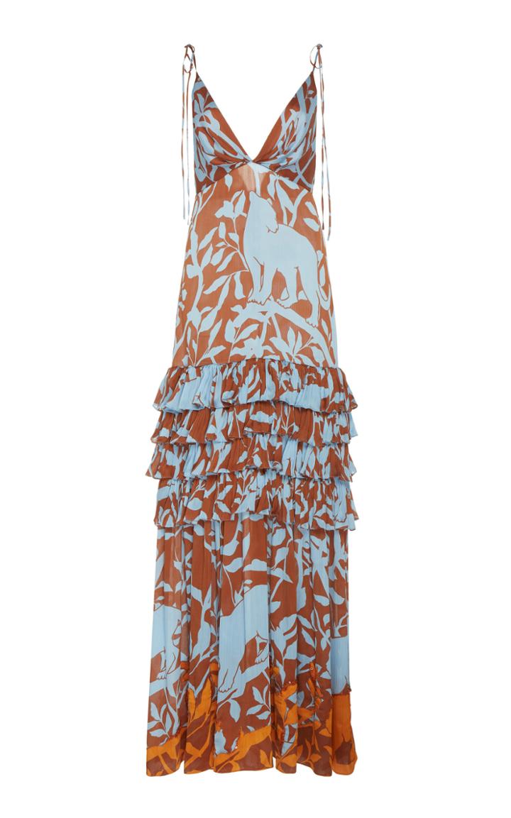 Johanna Ortiz Exclusive Unforgettable Scene Printed Gauze Maxi Dress