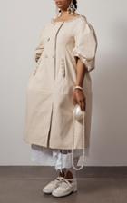 Moda Operandi Simone Rocha Embellished Cotton Sculpted Coat