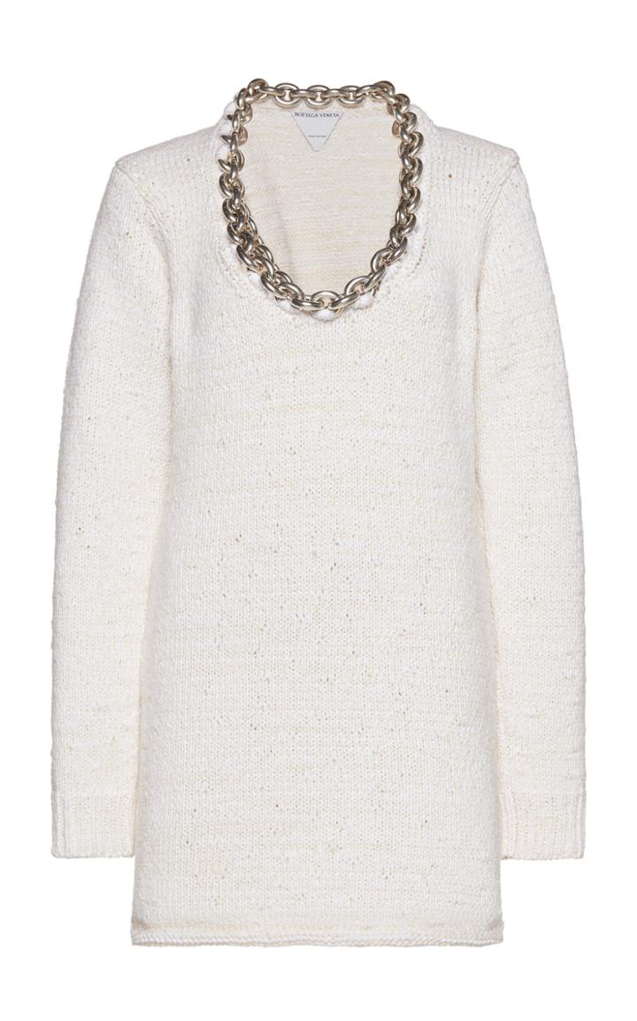 Bottega Veneta Chain Neckline Cotton-guage Knit Top