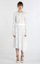 Moda Operandi N21 Asymmetric Lace-inset Silk Midi Dress