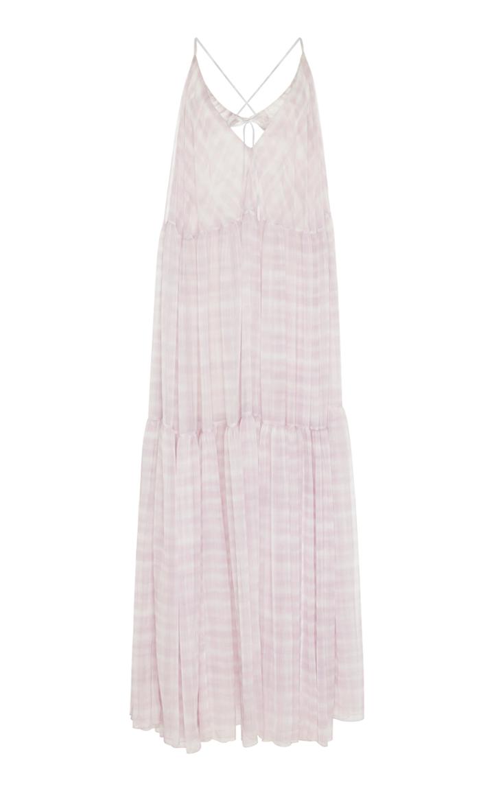Jacquemus La Robe Mistral Checked Chiffon Maxi Dress