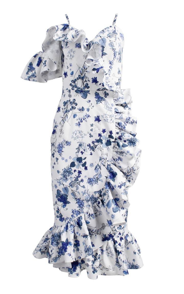 Anouki Asymmetric Ruffle Dress