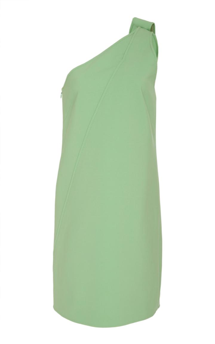 Oscar De La Renta One Shoulder Wool-blend Mini Dress