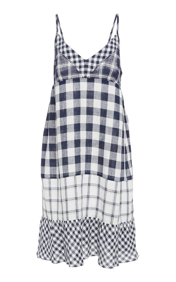 Lee Mathews Nellie Checked Linen Tunic Dress