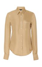 Moda Operandi Brandon Maxwell Classic Button-down Satin-linen Shirt Size: 2