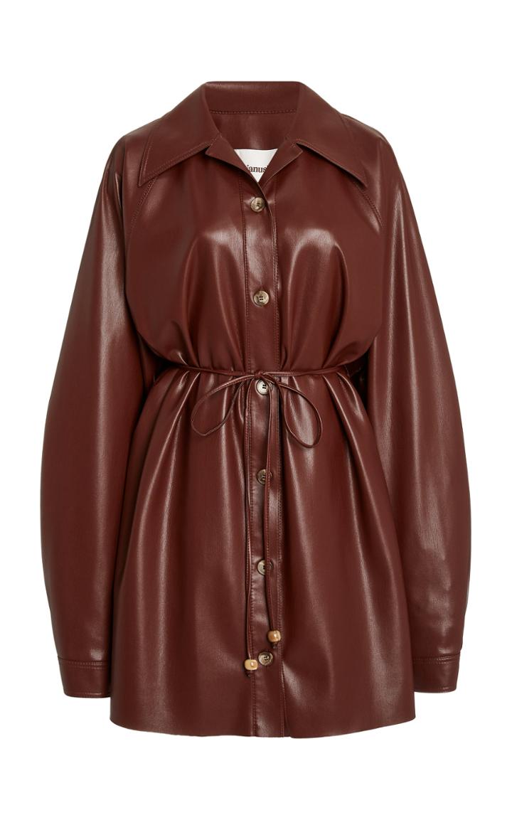 Moda Operandi Nanushka Joy Vegan Leather Shirt Dress