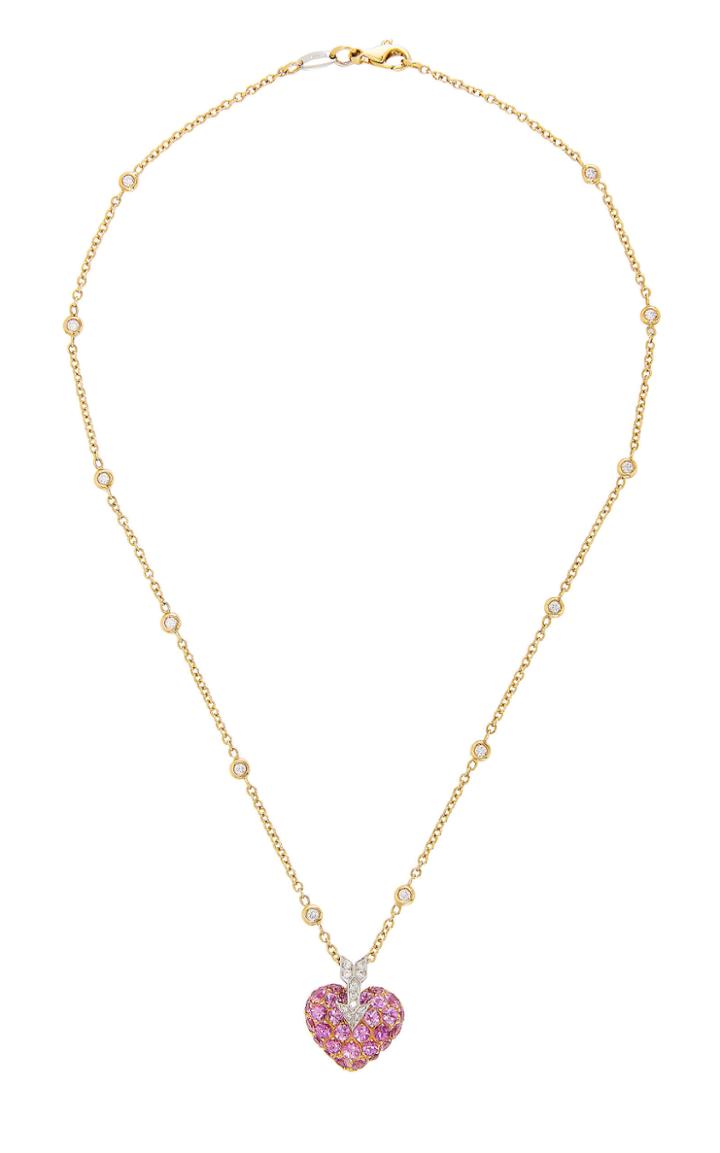 Gioia 18k Gold Platinum Sapphire And Diamond Necklace