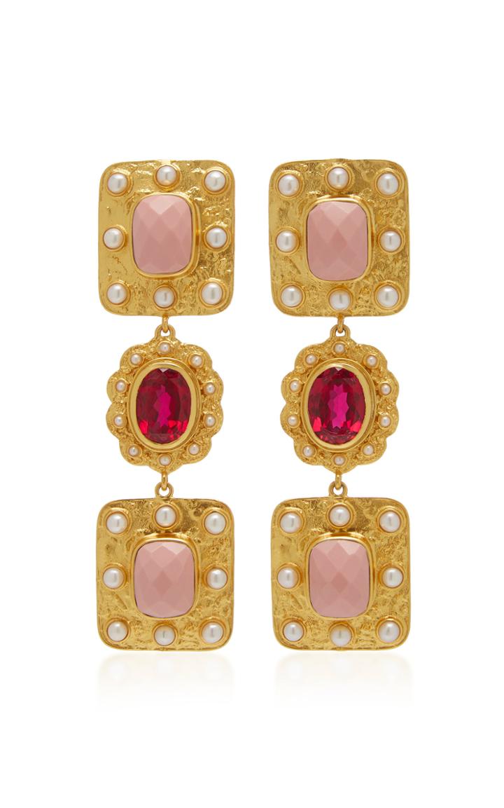 Valre Marilla Pink Swarovski And Cabochon Earrings