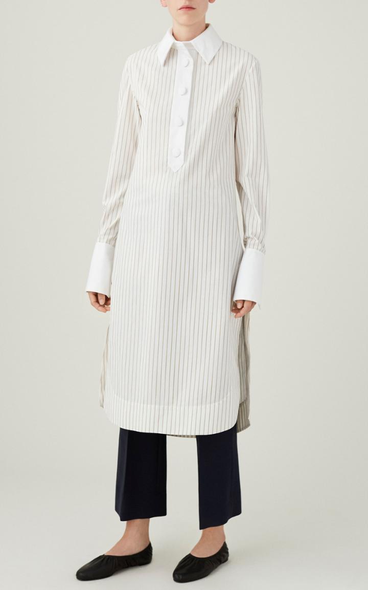 Moda Operandi Marina Moscone Alex Striped Cotton-poplin Tunic