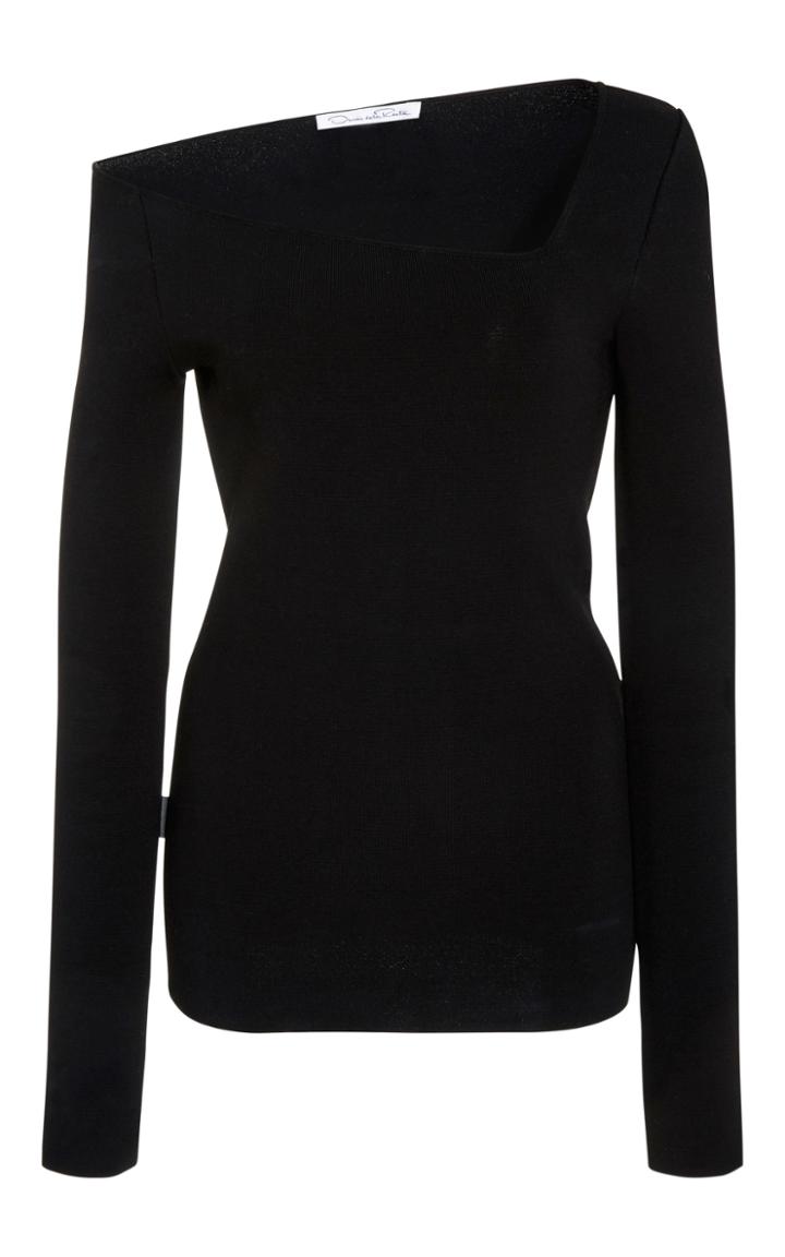 Oscar De La Renta Asymmetrical Collar Top
