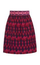 Anna Sui High-waisted Rosette Jacquard Skirt