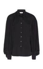 Moda Operandi Unttld Tuxedo Balloon Sleeve Silk Blouse Size: 2