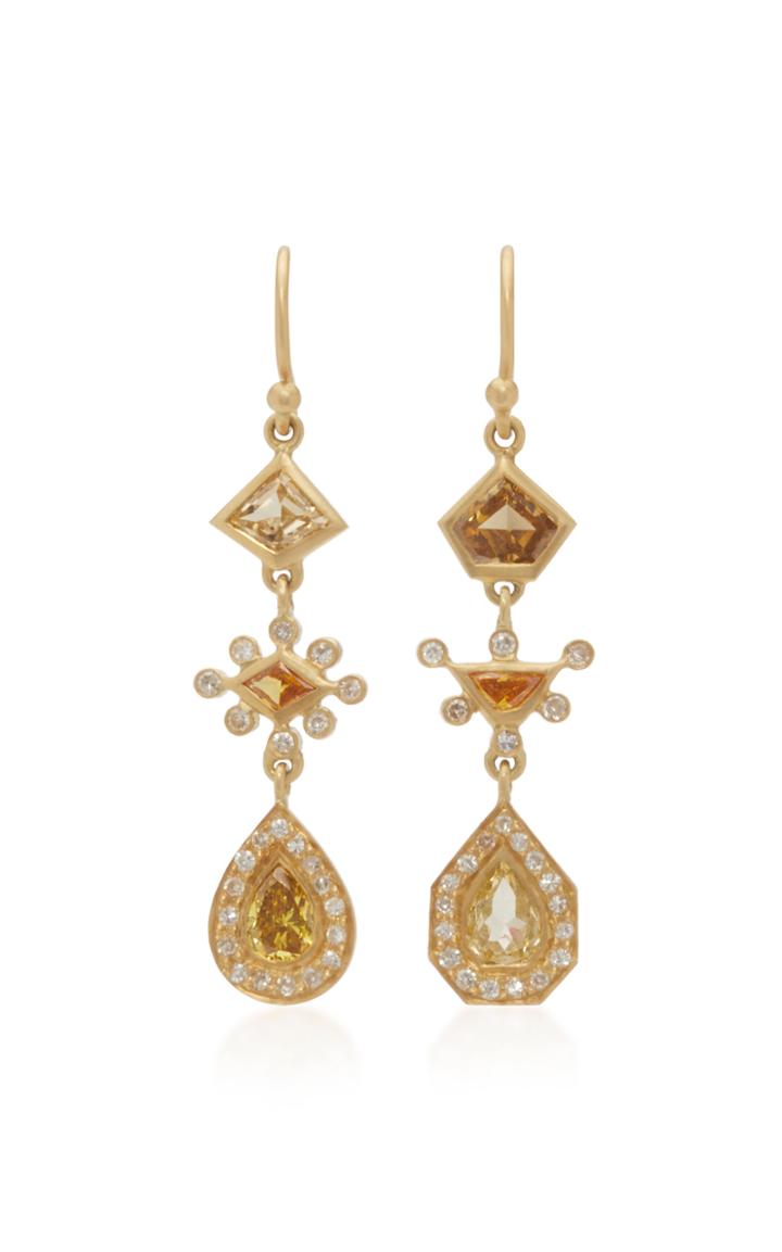 Kothari Mismatched 18k Gold And Diamond Earrings