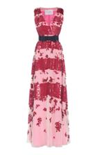 Carolina Herrera Embellished Stripe Gown With Contrast Waist