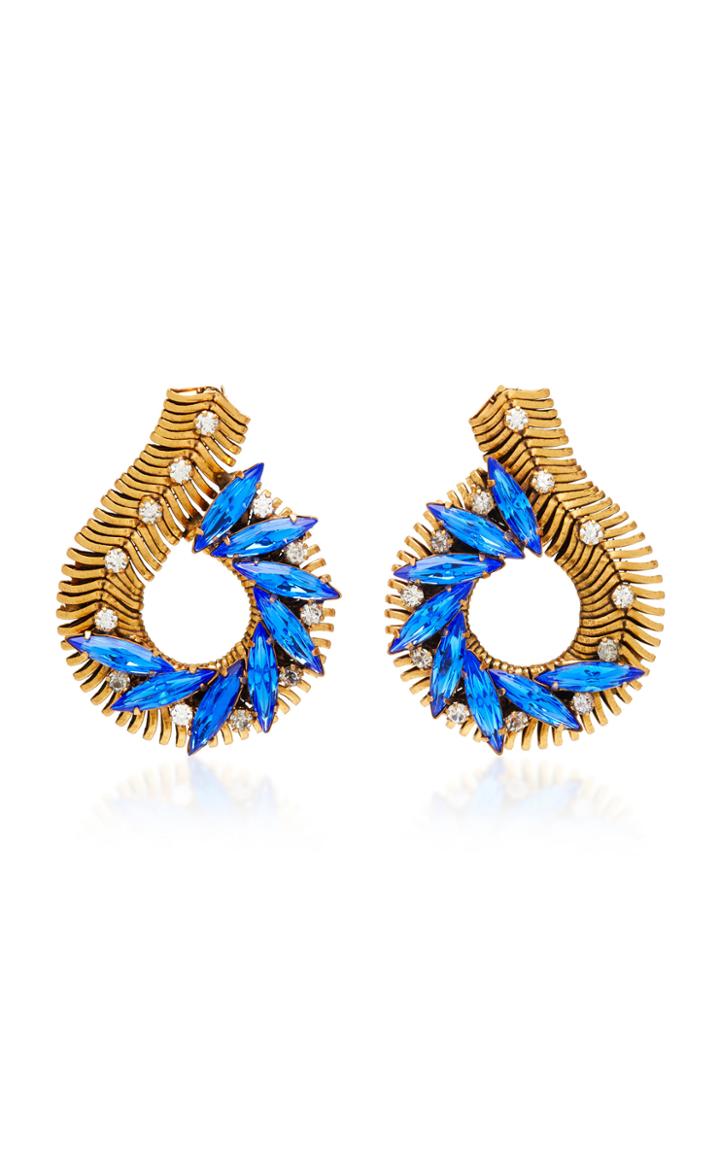 Nicole Romano Junjie 18k Gold-plated Chain And Sapphire Earrings