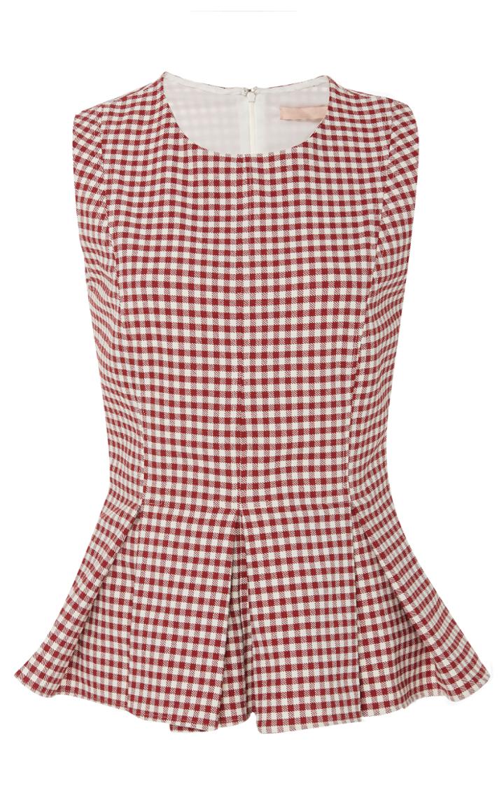 Brock Collection Tara Gingham Peplum Top