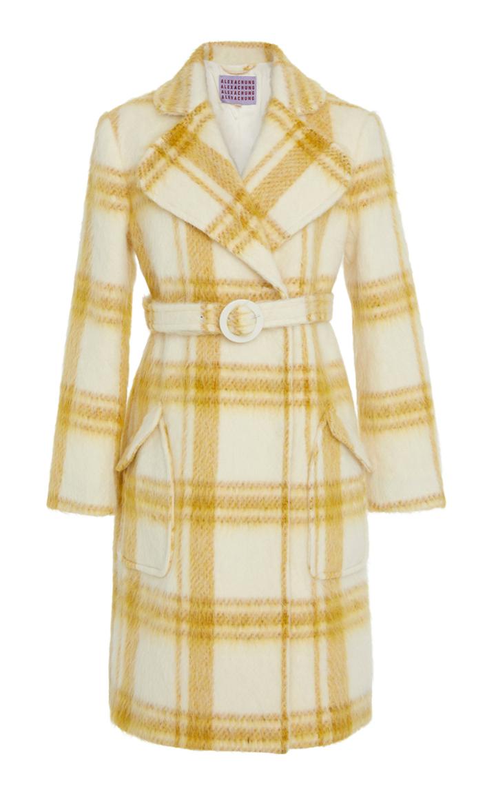 Alexachung Plaid Belted Wool-blend Coat