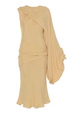 Moda Operandi Lado Bokuchava One-sleeve Draped Crepe De Chine Dress Size: Xs