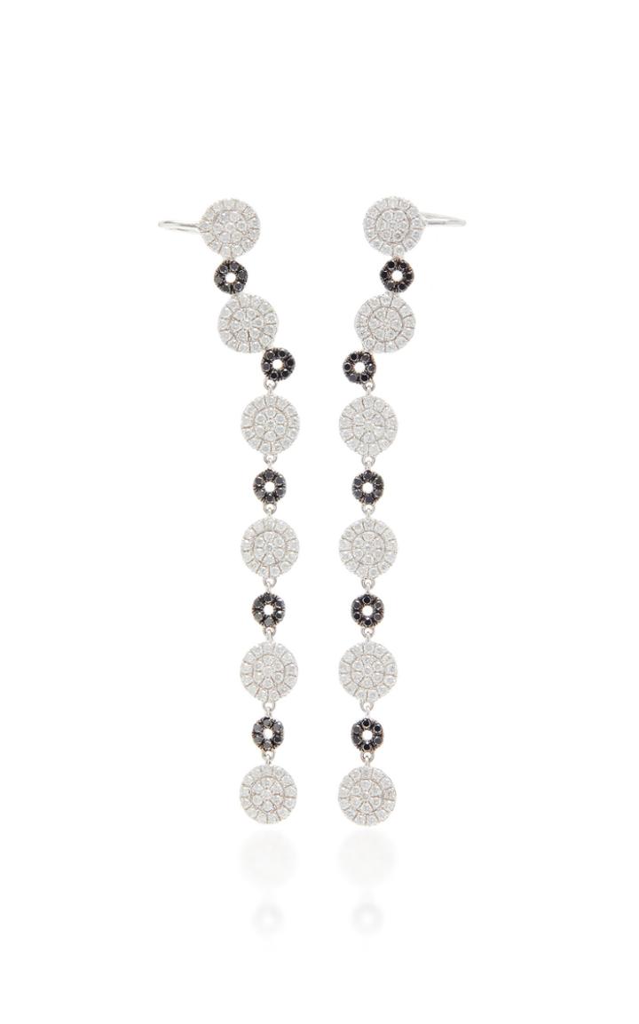 Graziela 18k White Gold Black And White Diamond Ear Cuffs