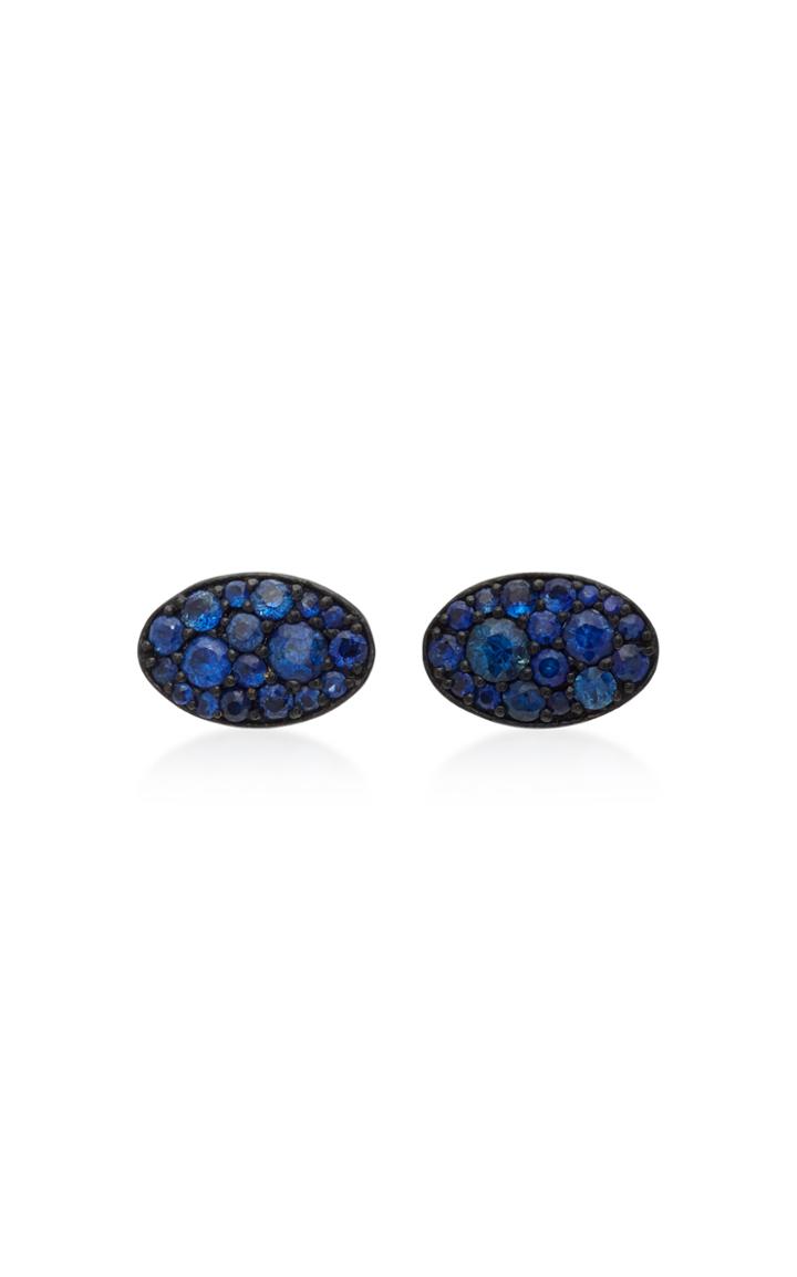 Colette Jewelry Les Chevalieres 18k Black Gold Sapphire Studs