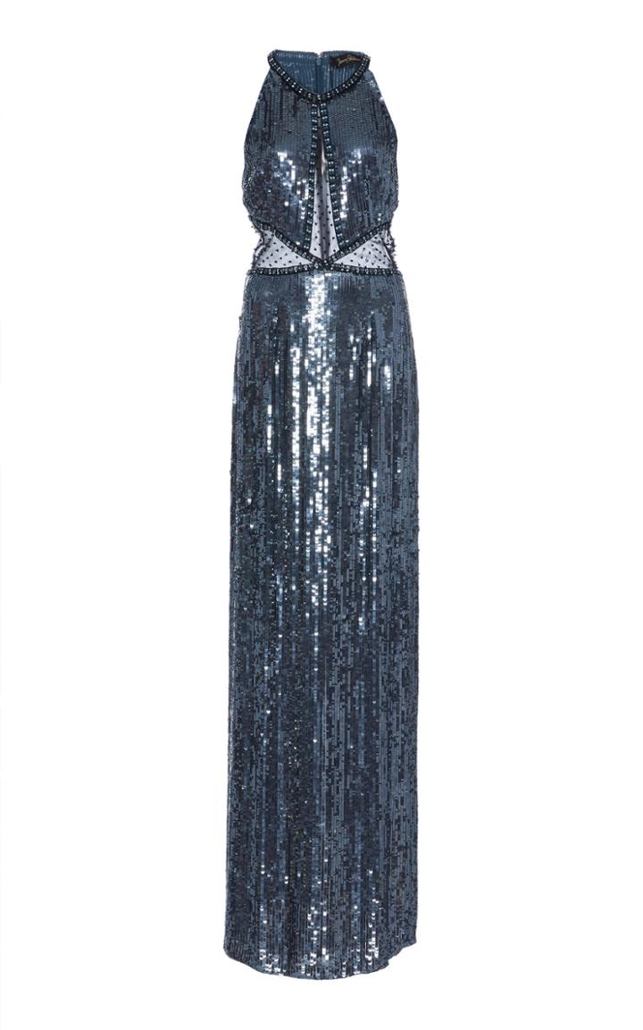 Jenny Packham Nova Embellished Silk Dress