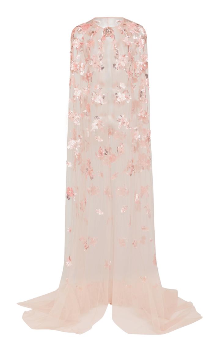 Moda Operandi Pamella Roland Sequin-embroidered Chiffon Cape Size: 0