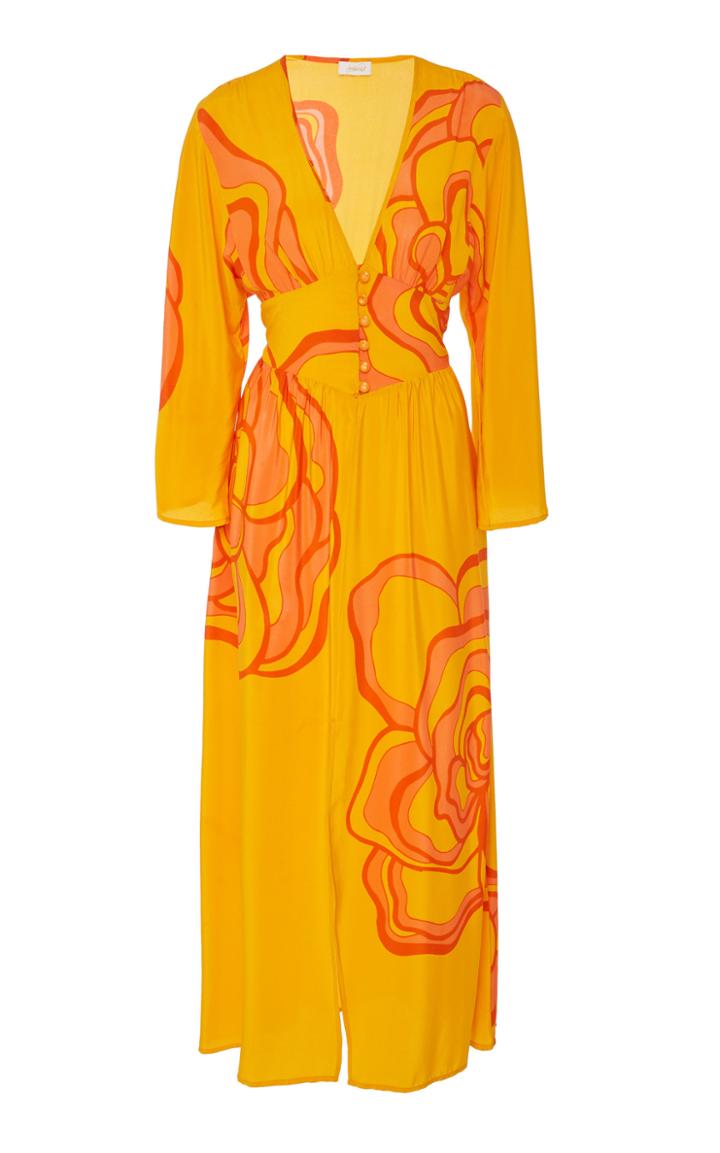 Jaline Ellen Print Silk Maxi Dress