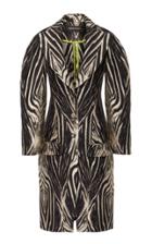 Christian Siriano Zebra Print Oversized Crepe Coat