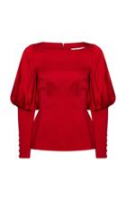 Safiyaa Marjorie Silk Balloon-sleeve Blouse