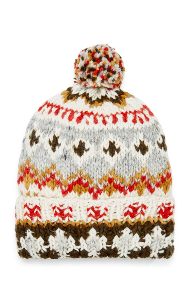 Chamula Fair Isle Ivory Wool Beanie