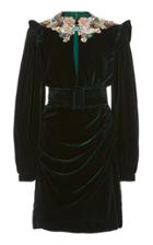 Moda Operandi Costarellos Juliana Embellished Silk Velvet Mini Dress