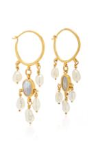 Prounis Keshi Pearls And Star Sapphire Hoop-and-hook Earring