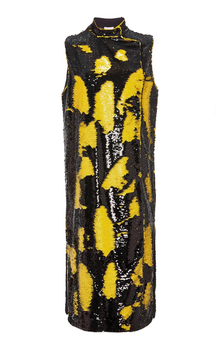 Ganni Sequined Mock Neck Midi Dress