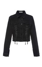 Jonathan Simkhai Denim Lace Up Crop Jacket