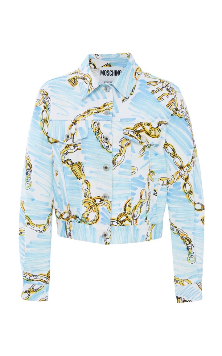 Moschino Chain Print Denim Jacket