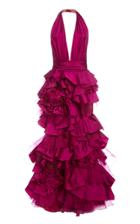 Moda Operandi Marchesa Ruffled Satin Gown