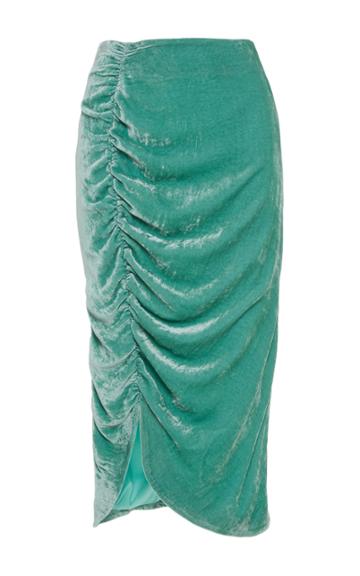 Vivetta Coral Bay Velvet Gathered Skirt