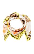 Off-white C/o Virgil Abloh Logo-trimmed Floral-print Silk Scarf