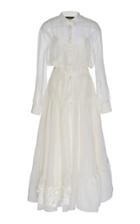 Rochas Quaresima Appliqud Silk Organza Maxi Shirt Dress