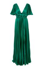 Amur Ivy Satin Pleated Gown