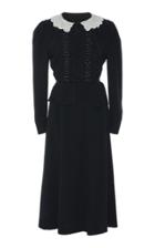 Alessandra Rich Crepe Embroidered Collar Dress