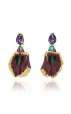 Silvia Furmanovich Sculptural Botanical Marquetry Lily Earrings