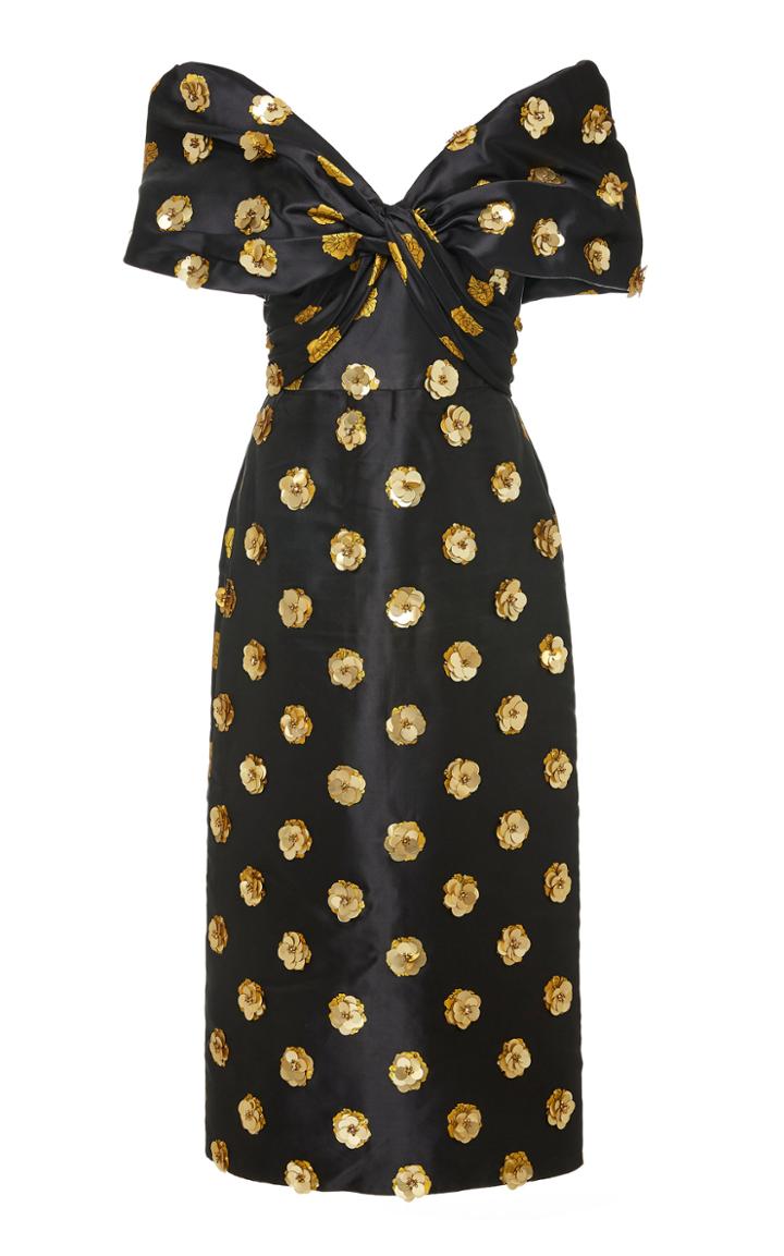 Johanna Ortiz Exclusive Golden Phase Embellished Taffeta Dress