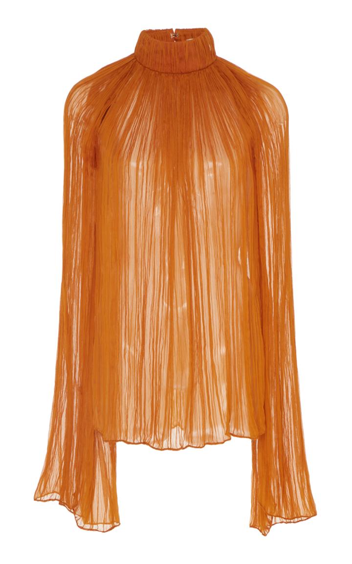 Christian Siriano Crackled Glaze Wing Sleeve Blouse