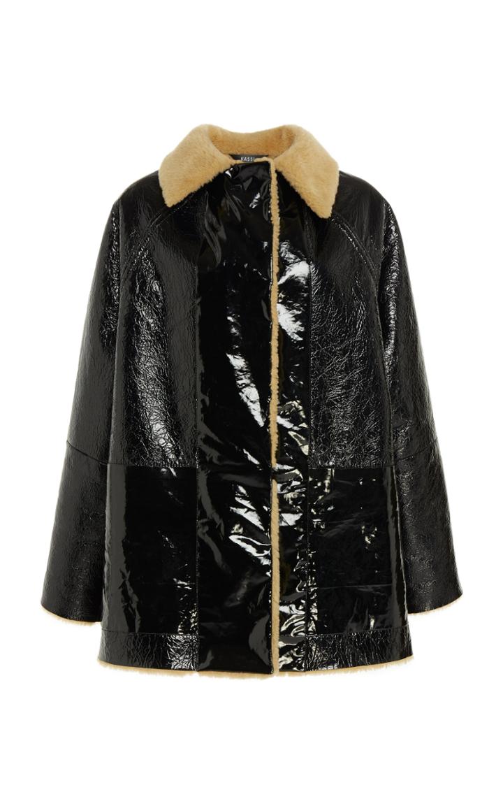 Kassl Reversible Patent Shearling Jacket